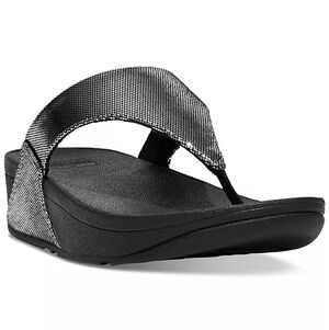 FitFlop Lulu Lustra Wedge Sandal, Silver, Size 7, New w/o tags